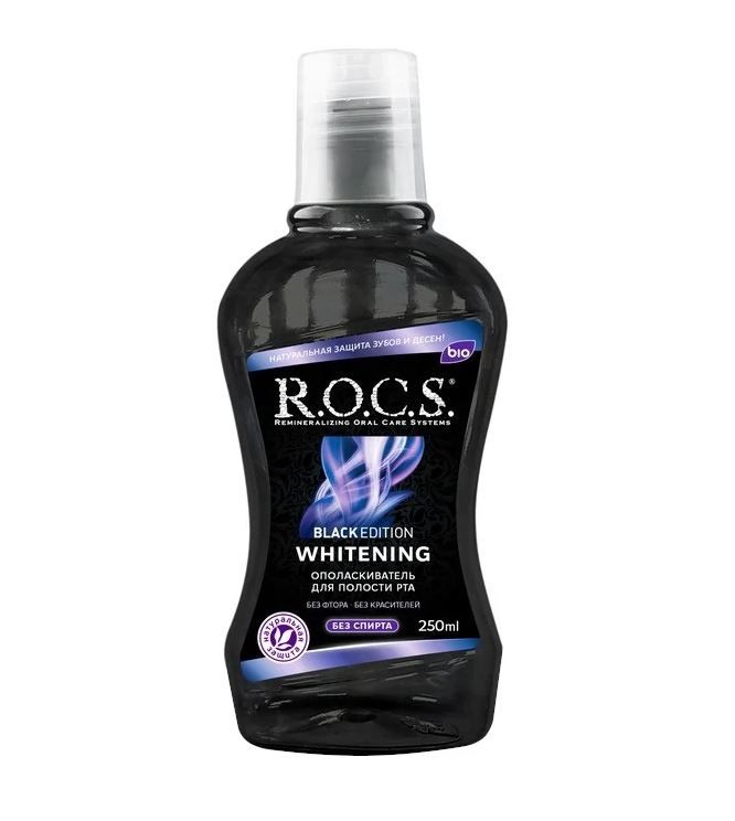 Ополаскиватель ROCS Black Edition отбеливающий 250мл 