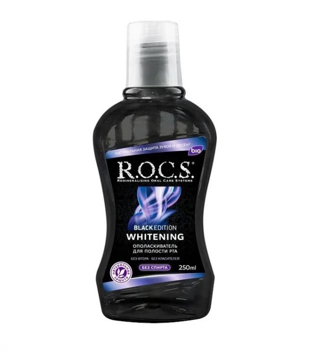 Ополаскиватель ROCS Black Edition отбеливающий 250мл 